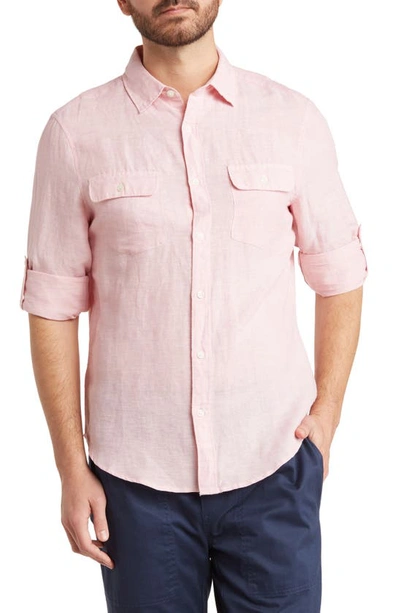 Perry Ellis Double Pocket Roll Sleeve Dress Shirt In Himalayan Pink |  ModeSens