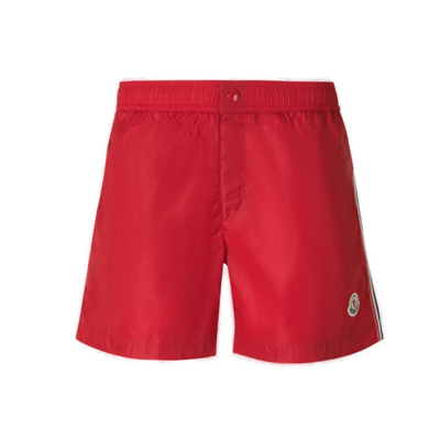 Moncler Red Drawstring Swim Shorts