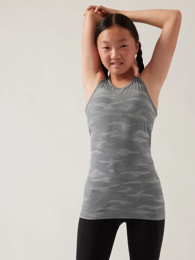 Athleta Kids'  Girl Camo Power Up Tank In Grey
