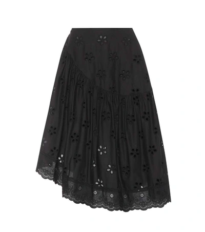 Simone Rocha Cotton Eyelet Skirt In Black