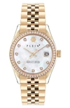 Philipp Plein Women's Date Superlative Gold Ion-plated Bracelet Watch 34mm In Silver/gold