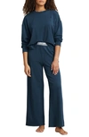 Polo Ralph Lauren Sweatshirt & Wide Leg Pajamas In Denim