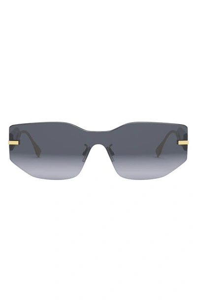 Fendi Graphy Geometric Sunglasses In Matte Endura Gold / Blue