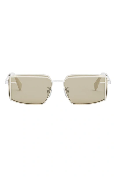Fendi First Rectangular Sunglasses In Ivory
