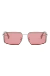 Fendi First Rectangular Sunglasses In Dark Brown / Bordeaux