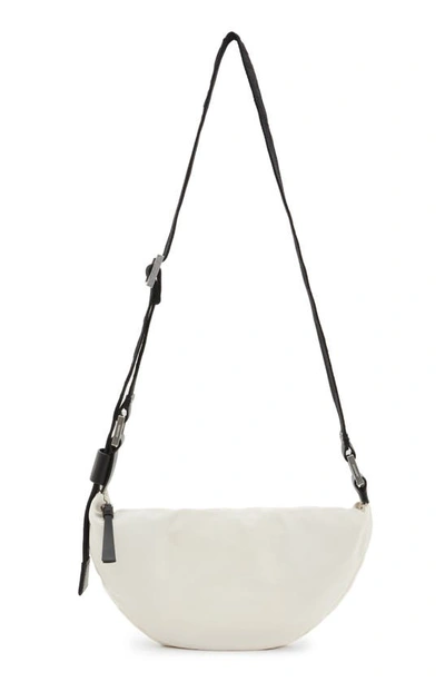 Allsaints Half Moon Crossbody Bag In Ivory White