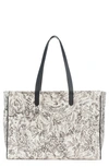 Golden Goose California Botanic Print Tote In Black/ White