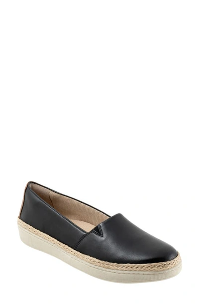 Trotters Accent Slip-on In Black Leather