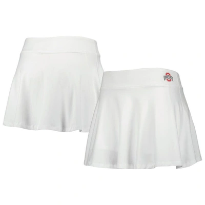 Zoozatz White Ohio State Buckeyes Flowy Skort