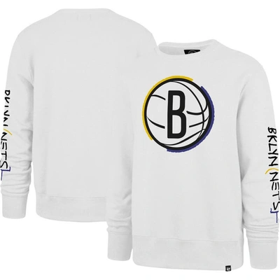 47 ' White Brooklyn Nets 2022/23 City Edition Two-peat Headline Pullover Sweatshirt