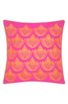 Rochelle Porter Lotus Cotton Accent Pillow In Orange/ Magenta