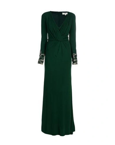 Badgley Mischka Long Dress In Dark Green