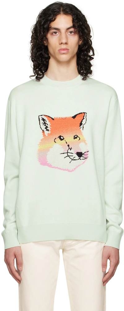 Maison Kitsuné Blue Vibrant Fox Head Sweater