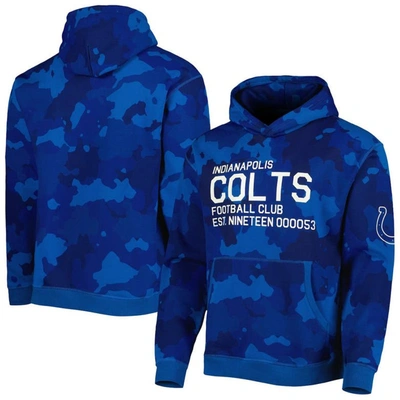 The Wild Collective Royal Indianapolis Colts Camo Pullover Hoodie