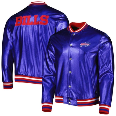 The Wild Collective Royal Buffalo Bills Metallic Bomber Full-snap Jacket