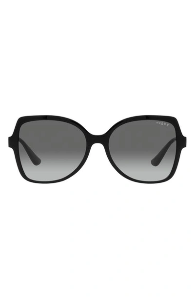 Vogue 56mm Gradient Butterfly Sunglasses In Black