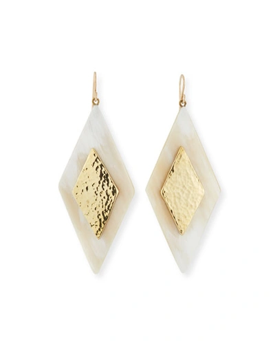 Ashley Pittman Rikebu Light Horn Drop Earrings In White