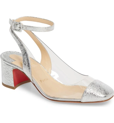 Christian Louboutin Asticocotte 55 Silver Patent Leather Pumps