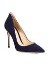 Gianvito Rossi Women's Ellipsis High-back Suede Pumps In Denim