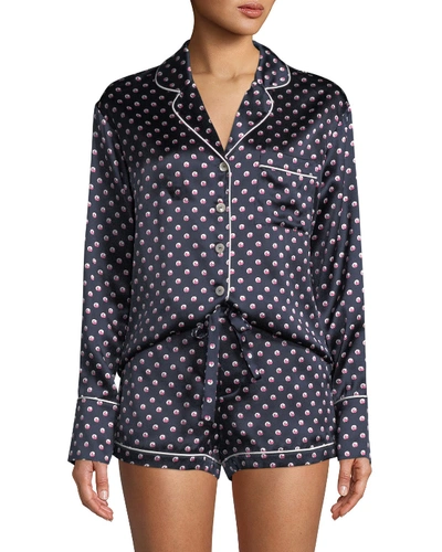 Olivia Von Halle Alba Don Dot-print Silk Shorty Pajama Set In Multi Pattern
