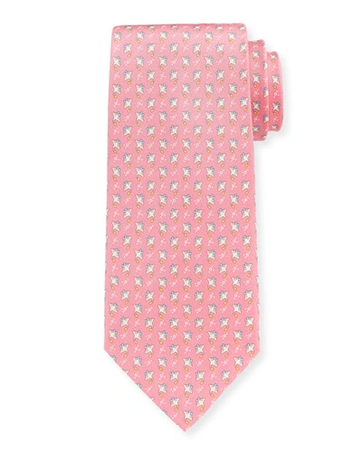 Ferragamo Stingray Silk Tie, Pink