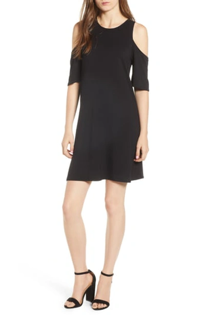 Cupcakes And Cashmere Hyde Cold Shoulder Mini T-body Dress In Black