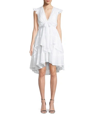 Cinq À Sept Jourdana Cotton Lace-trim Dress In White
