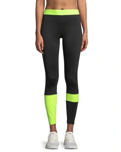 Aurum Fierce Contrast Performance Leggings In Black/green