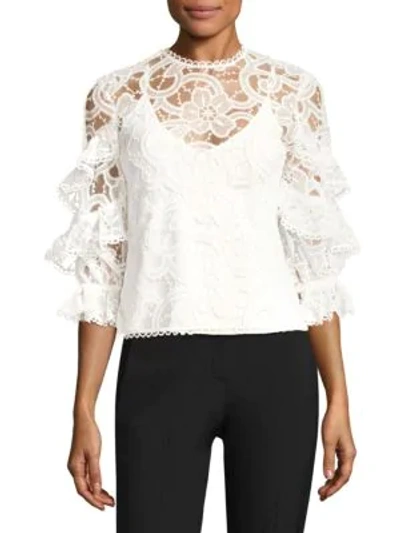 Alexis Ariell 3/4-sleeve Lace Top In Venice Lace