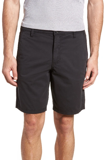 John Varvatos Linen-blend Casual Shorts In Black