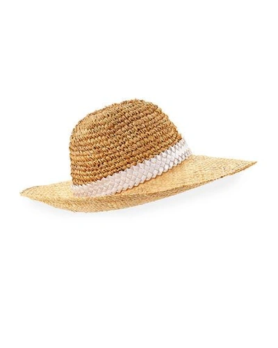 Gigi Burris Santiago Packable Straw Sun Hat In White Pattern
