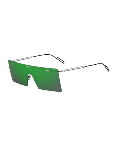 Dior Har Mirror Mask Sunglasses In Green/gray