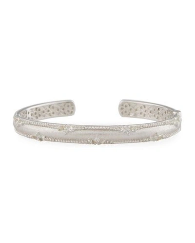 Jude Frances City Of Lights Kick Cuff Bracelet With White Topaz In Silver