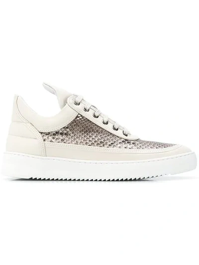 Filling Pieces Men's Ripple Python-trim Low-top Sneakers In Grey
