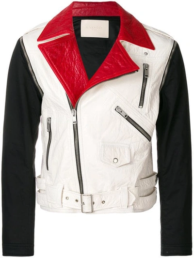 Givenchy Detachable-sleeve Leather Moto Jacket In Multi