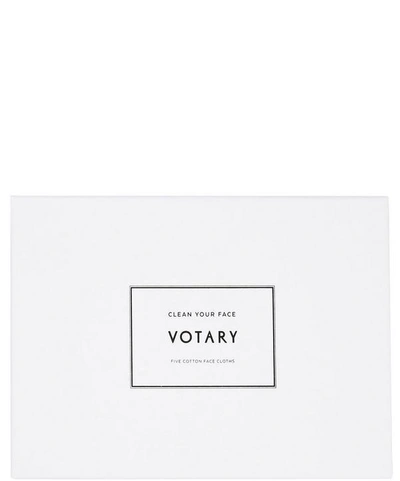 Votary Cotton Face Cloth Set In White