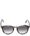 Tom Ford Round Acetate Sunglasses In Grey
