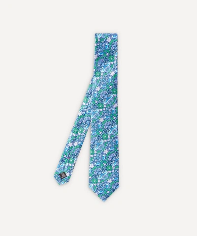 Liberty London Strawberry Thief Silk Tie In Blue