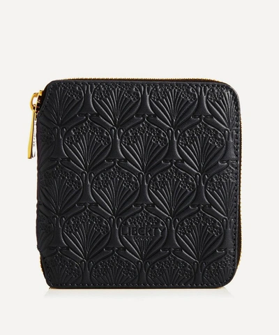 Liberty London Small Zip Around Wallet In Iphis Embossed Leather In Black