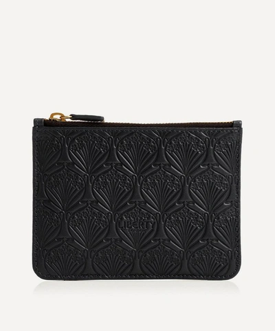 Liberty London Coin Purse In Iphis Embossed Leather In Black