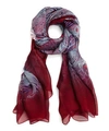 Liberty London Hera 110x130 Silk Chiffon Scarf In Magenta