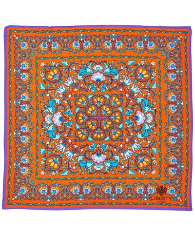 Liberty London Lodden 45 X 45 Silk Neckerchief In Lodden Red