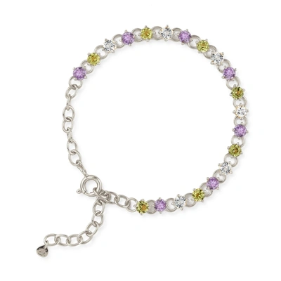Dinny Hall Silver Suffragette Gem Drop Line Bracelet In Sterling Silver