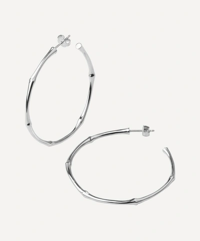 Dinny Hall Silver Large Bamboo Hoop Earrings