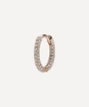 Maria Tash 18ct 9.5mm Diamond Five Row Pave Single Hoop Earring In Rose Gold