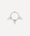 Maria Tash 1/4' Triple Spike Non-rotating Hoop Earring In White Gold