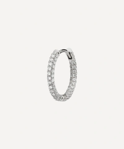 Maria Tash 18ct 9.5mm Diamond Five Row Pave Single Hoop Earring In White Gold