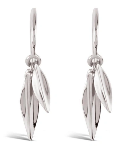 Dinny Hall Silver Lotus Double Leaf Drop Earrings