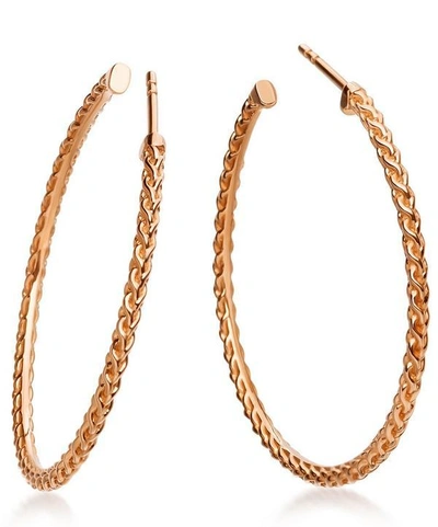 Astley Clarke Rose Gold Large Spiga Hoop Earrings