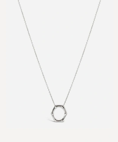 Dinny Hall Silver Bamboo Round Slider Pendant Necklace